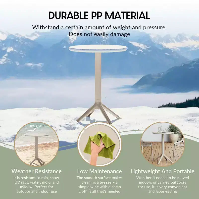 WestinTrends Playa 3-Piece Outdoor Resin Patio Bistro Table Set with Stackable Patio Dining Side Chairs, Sand