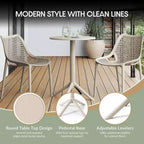 WestinTrends Playa 3-Piece Outdoor Resin Patio Bistro Table Set with Stackable Patio Dining Side Chairs, Sand