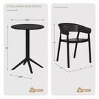 WestinTrends Playa 3-Piece Outdoor Resin Patio Bistro Table Set with Stackable Patio Dining Side Chairs, Sand