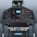 KRISRATE Treadmill with Incline, 3.5HP Smart Portable Folding Treadmill for Home, Running Machine with Smart Fitness Tracking, Silent Shock Absorption