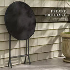 Outdoor Patio Wicker Bistro Furniture Set with Cushions, for Porch, Garden