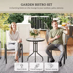 3 Pieces Bistro Set, Small Patio Furniture Set with Stackable Chairs and Glass Table for Backyard, Balcony
