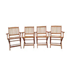 Foldable Patio Dining Set, 4 Folding Chairs, Indoor and outdoor universal, Teak