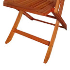 Foldable Patio Dining Set, 4 Folding Chairs, Indoor and outdoor universal, Teak