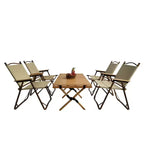 Multi-Function Foldable and Portable Dining Set, 1 Dining Table & 4 Folding Chairs, Indoor and outdoor universal ,Natural