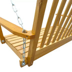 Front Porch Swing with Armrests, Wood Bench Swing with Hanging Chains,for Outdoor Patio ,Garden Yard, porch, backyard, or sunroom,Easy to Assemble