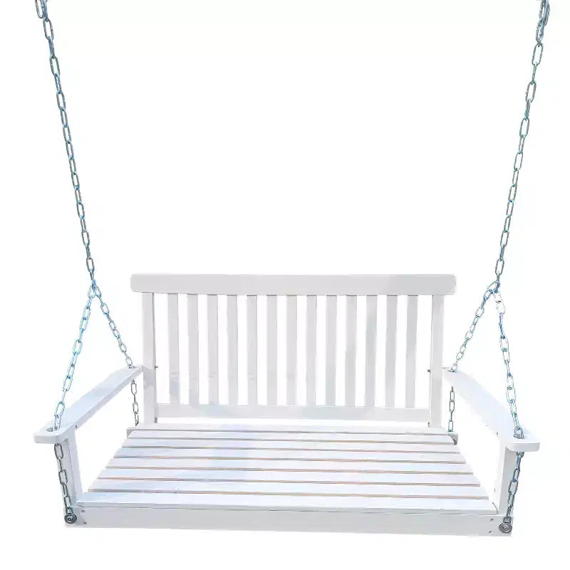 Front Porch Swing with Armrests, Wood Bench Swing with Hanging Chains,for Outdoor Patio ,Garden Yard, porch, backyard, or sunroom,Easy to Assemble