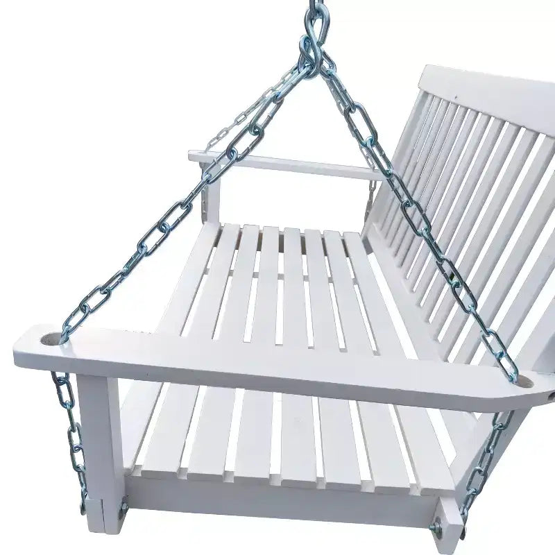 Front Porch Swing with Armrests, Wood Bench Swing with Hanging Chains,for Outdoor Patio ,Garden Yard, porch, backyard, or sunroom,Easy to Assemble