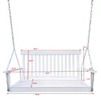 Front Porch Swing with Armrests, Wood Bench Swing with Hanging Chains,for Outdoor Patio ,Garden Yard, porch, backyard, or sunroom,Easy to Assemble