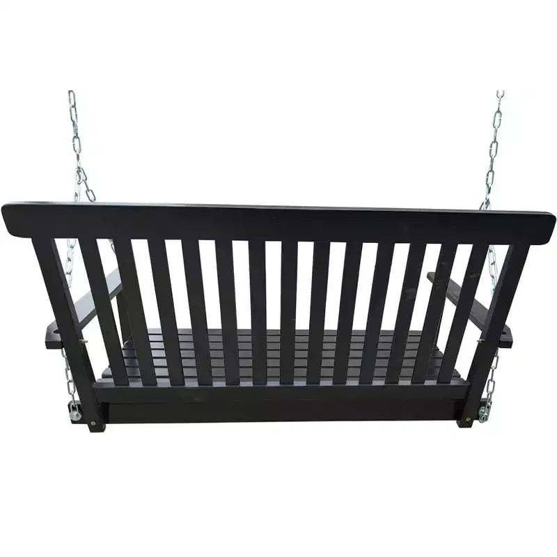 Front Porch Swing with Armrests, Wood Bench Swing with Hanging Chains,for Outdoor Patio ,Garden Yard, porch, backyard, or sunroom,Easy to Assemble