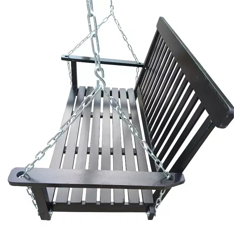 Front Porch Swing with Armrests, Wood Bench Swing with Hanging Chains,for Outdoor Patio ,Garden Yard, porch, backyard, or sunroom,Easy to Assemble