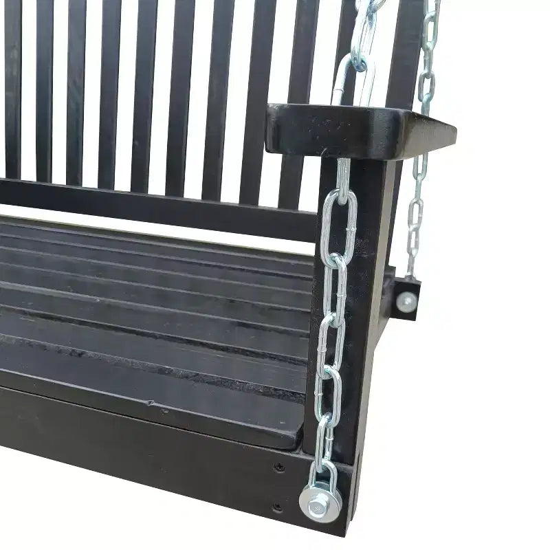 Front Porch Swing with Armrests, Wood Bench Swing with Hanging Chains,for Outdoor Patio ,Garden Yard, porch, backyard, or sunroom,Easy to Assemble