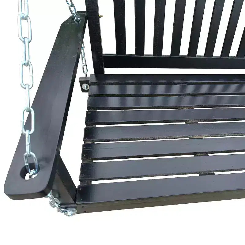 Front Porch Swing with Armrests, Wood Bench Swing with Hanging Chains,for Outdoor Patio ,Garden Yard, porch, backyard, or sunroom,Easy to Assemble