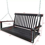 Front Porch Swing with Armrests, Wood Bench Swing with Hanging Chains,for Outdoor Patio ,Garden Yard, porch, backyard, or sunroom,Easy to Assemble