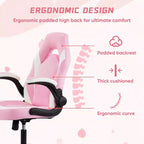 TUYOHW Ergonomic Gaming Chair,S-Shaped Backrest Office Chair with Rocking Mode & Adjustable Height,High Resilience Foam