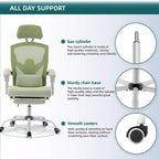 TUYOHW Mesh Swivel Criss Cross Chair on Wheels,Office Chair with Retractable Footrest,Gaming Chair with Lumbar Support Pillow for Office