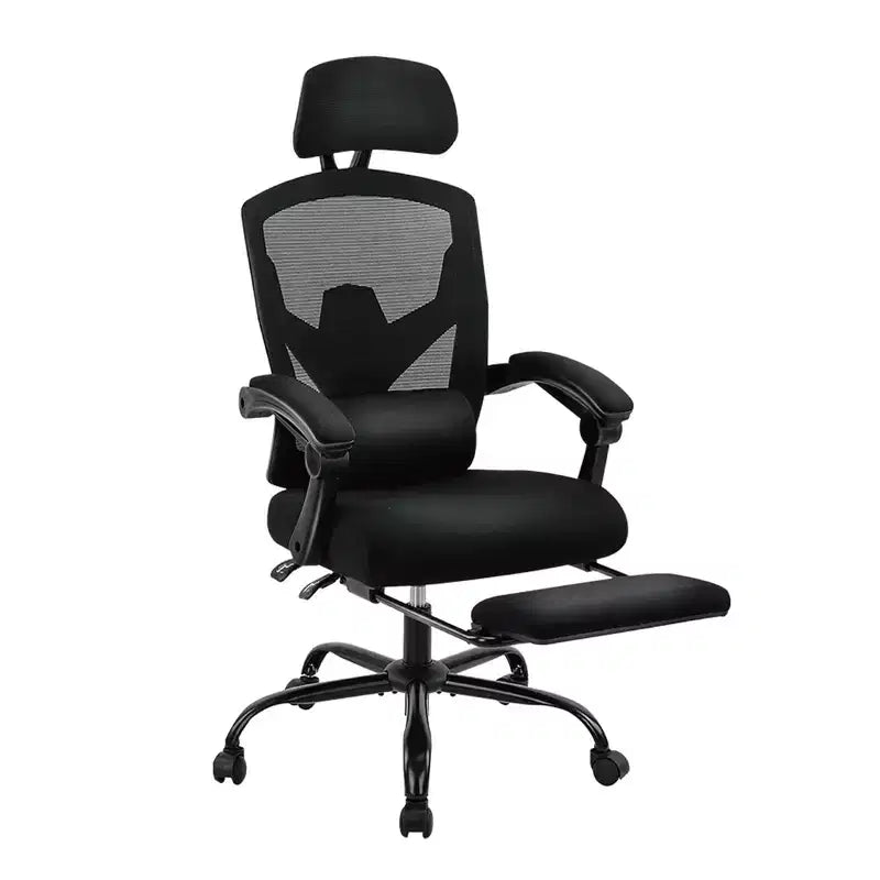 TUYOHW Mesh Swivel Criss Cross Chair on Wheels,Office Chair with Retractable Footrest,Gaming Chair with Lumbar Support Pillow for Office