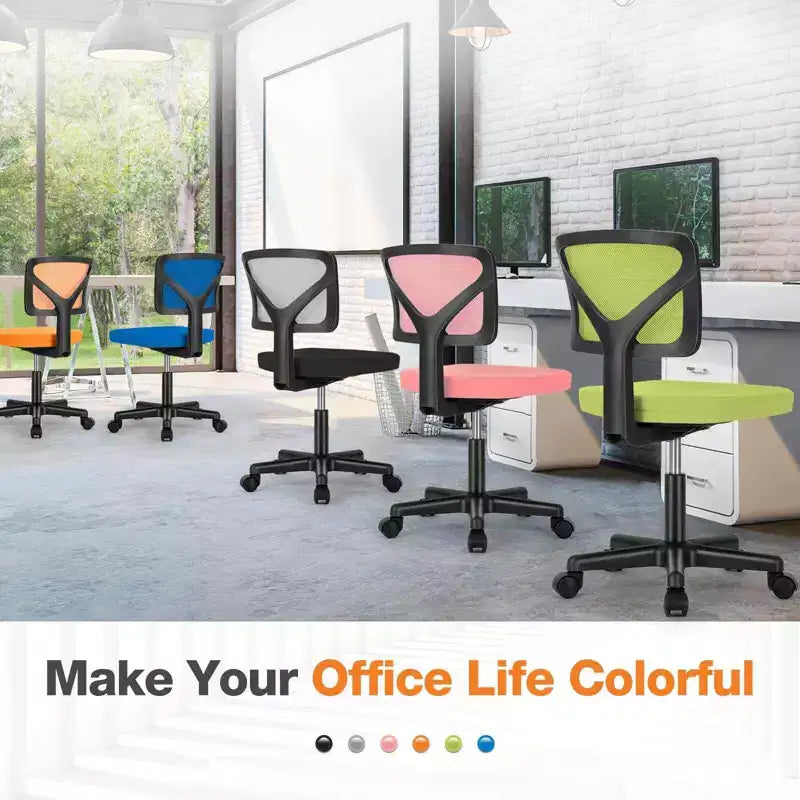 TUYOHW Mesh Swivel Criss Cross Chair on Wheels,Office Chair with Adjustable Height and Lumbar Support,Gaming Chair with Low-Back for Office