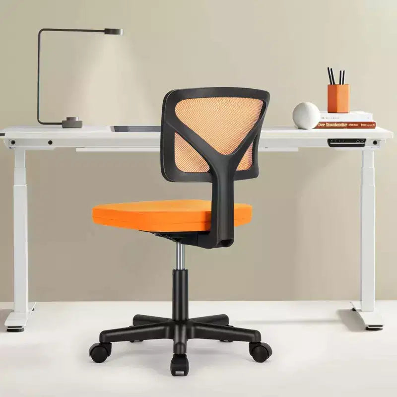 TUYOHW Mesh Swivel Criss Cross Chair on Wheels,Office Chair with Adjustable Height and Lumbar Support,Gaming Chair with Low-Back for Office