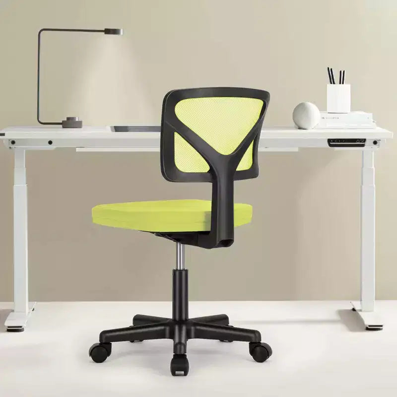 TUYOHW Mesh Swivel Criss Cross Chair on Wheels,Office Chair with Adjustable Height and Lumbar Support,Gaming Chair with Low-Back for Office