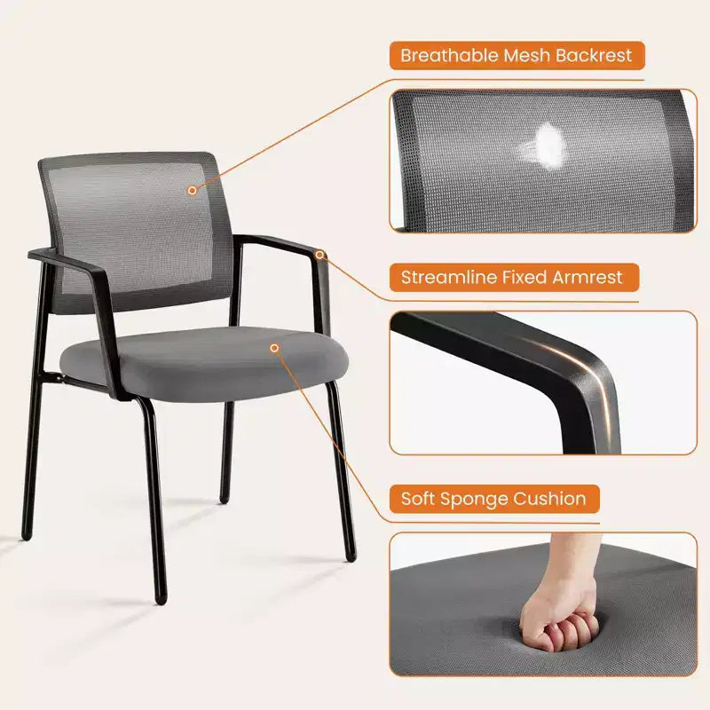 TUYOHW Mesh Criss Cross Chair no Wheels Set of 1,Office Chair with Lumbar Support and Metal Legs,Gaming Chair for Office