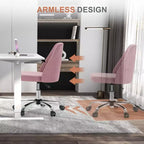TUYOHW Swivel Criss Cross Chair on Wheels,Office Chair with Adjustable Height and Lumbar Support,Armless Gaming Chair for Office