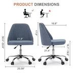TUYOHW Swivel Criss Cross Chair on Wheels,Office Chair with Adjustable Height and Lumbar Support,Armless Gaming Chair for Office