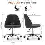 TUYOHW Swivel Criss Cross Chair on Wheels,Office Chair with Adjustable Height and Lumbar Support,Armless Gaming Chair for Office