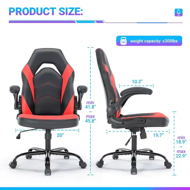 TUYOHW PU Leather Swivel Criss Cross Chair on Wheels with S-Shaped Backrest,Office Chair with Lumbar Support,Gaming Chair for Office