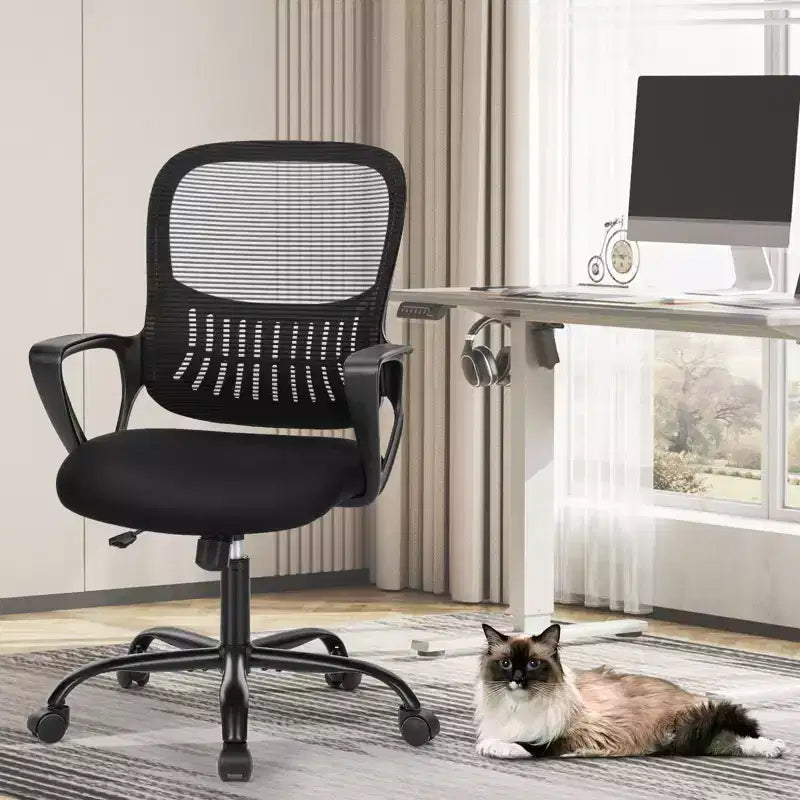 TUYOHW Mesh Swivel Criss Cross Chair on Wheels,41.5 Height Office Chair with Adjustable Height,Gaming Chair for Office