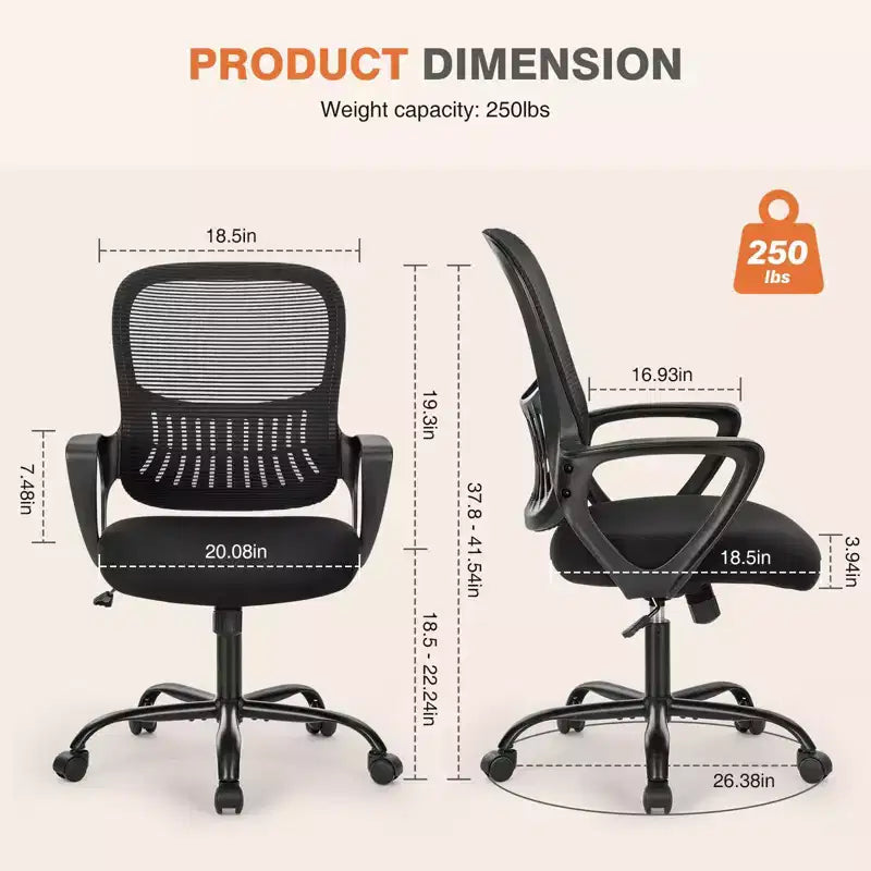 TUYOHW Mesh Swivel Criss Cross Chair on Wheels,41.5 Height Office Chair with Adjustable Height,Gaming Chair for Office