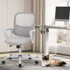 TUYOHW Mesh Swivel Criss Cross Chair on Wheels,41.5 Height Office Chair with Adjustable Height,Gaming Chair for Office