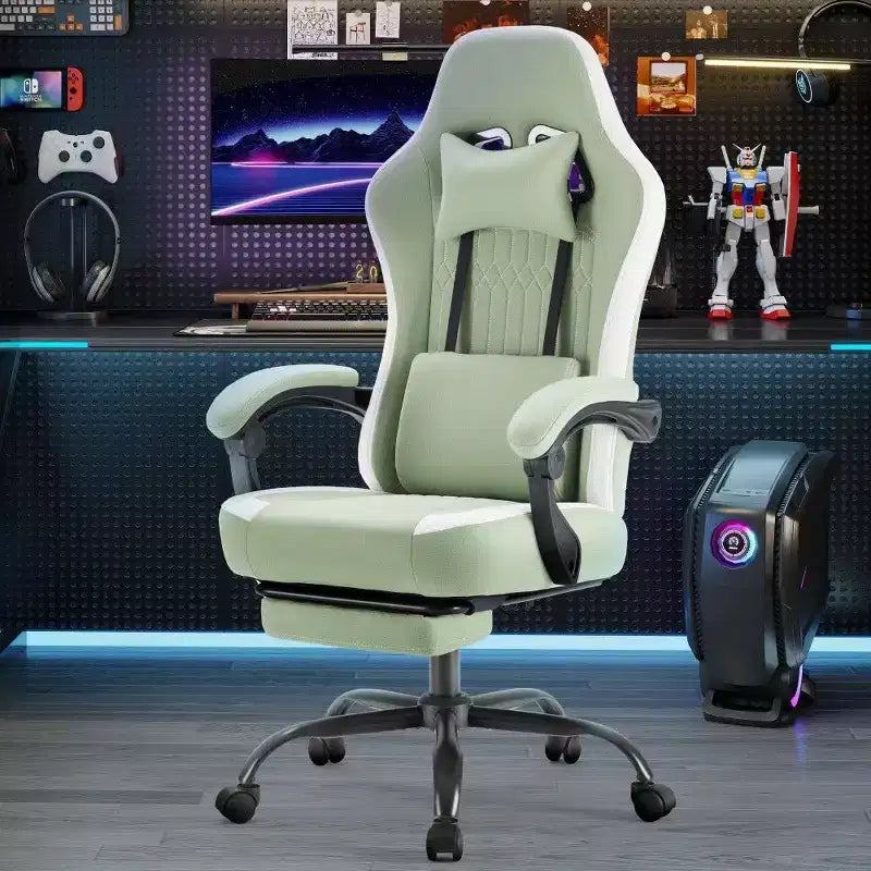 TUYOHW Ergonomic Office Chair with Pocket Spring Seat,300LB Capacity Gaming Chair with Adjustable Lumbar Pillow & Footrest for Adult,Student