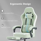 TUYOHW Ergonomic Office Chair with Pocket Spring Seat,300LB Capacity Gaming Chair with Adjustable Lumbar Pillow & Footrest for Adult,Student