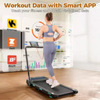 NAYSAYE Treadmill Walking Pad with Foldable Handle Bar, 450 lbs Capacity Under Desk Treadmills with Auto Incline for Home Hiking, Black, 55*26*7.87