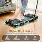 NAYSAYE Treadmill Walking Pad with Foldable Handle Bar, 450 lbs Capacity Under Desk Treadmills with Auto Incline for Home Hiking, Black, 55*26*7.87