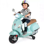 Costway Licensed VESPA 12V Kids Electric Motorcycle with Music Horn Story Training Wheels Red/Pink/Green/White