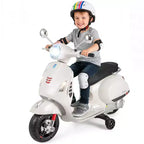 Costway Licensed VESPA 12V Kids Electric Motorcycle with Music Horn Story Training Wheels Red/Pink/Green/White