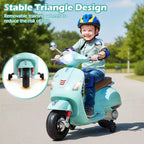 Costway Licensed VESPA 12V Kids Electric Motorcycle with Music Horn Story Training Wheels Red/Pink/Green/White