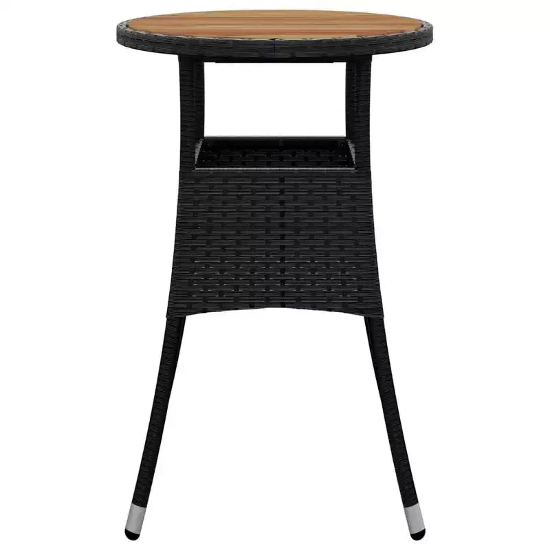 vidaXL Dinner Table Round Garden Dining Table Acacia Wood and Poly Rattan