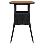 vidaXL Dinner Table Round Garden Dining Table Acacia Wood and Poly Rattan