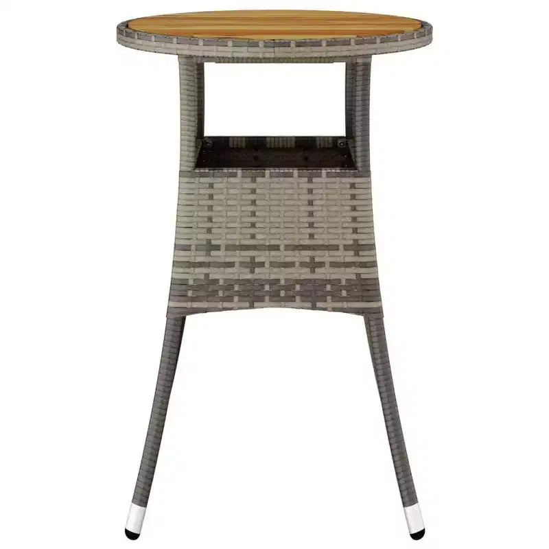 vidaXL Dinner Table Round Garden Dining Table Acacia Wood and Poly Rattan