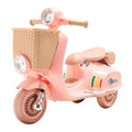 Kids Electric Ride On Motorcycle 6V 3-Wheel Motorbike with LED Lights Music and Bluetooth for Ages 3-4