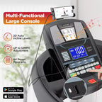 20% Auto Incline Folding Treadmill for Home, 5HP Quiet Motor, 400LB, Compact Walking Running Machine with App Control, 71 Programs & Bluetooth