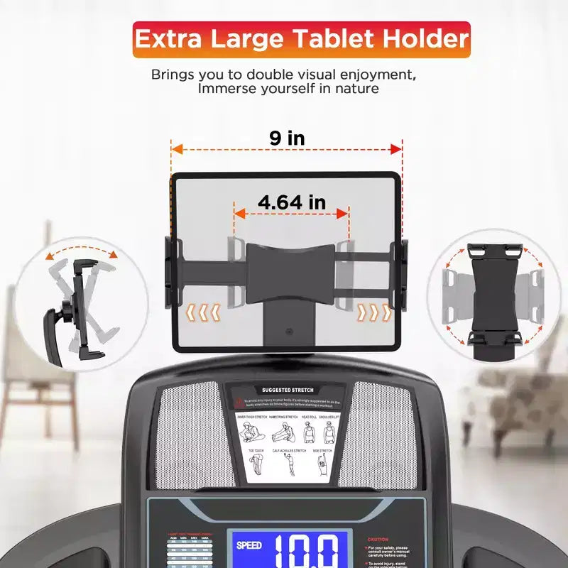 20% Auto Incline Folding Treadmill for Home, 5HP Quiet Motor, 400LB, Compact Walking Running Machine with App Control, 71 Programs & Bluetooth