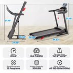 2.75HP Folding Treadmill with 300lb Capacity, 3 Incline, 71 Programs, Smart APP Connection,7.5MPH Portable Treadmill for Home Jogging Walking