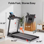 Folding Treadmill 350 lbs Capacity for Home, Incline Treadmill for Exercising, 6% Manual Incline, 7.5MPH, 16'' Wide Belt, 71 Programs, Knee Support
