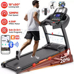 Treadmill with Auto Incline, Running Treadmills for Home, Folding Treadmill with Handle Bars, Speaker, Treadmill 300 lb Capacity