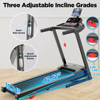 3.5HP Folding Electric Motorized Treadmill with Bluetooth Speaker