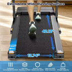 3HP Folding Treadmill w/ Incline for Home, 300LBS Capacity Portable Treadmill, Free Training Classes w/ APP, 71 Program, 7.5MPH for Jogging Walking